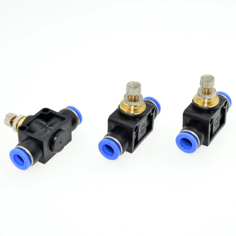 3 Pcs Inline Airflow Control 8mm x 8mm Push In Quick Connecter 2-Way Flow Limiting Pneumatic Valve Speed Controller 3 pcs inline airflow control 12mm x 12mm push in quick connecter 2 way flow limiting pneumatic valve speed controller