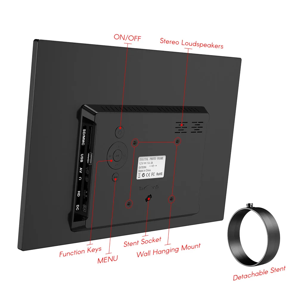 Andoer 15," светодиодный цифровой фоторамка 1280*800 разрешение 1080P алюминиевый сплав с пультом дистанционного управления Рождественский подарок на день рождения