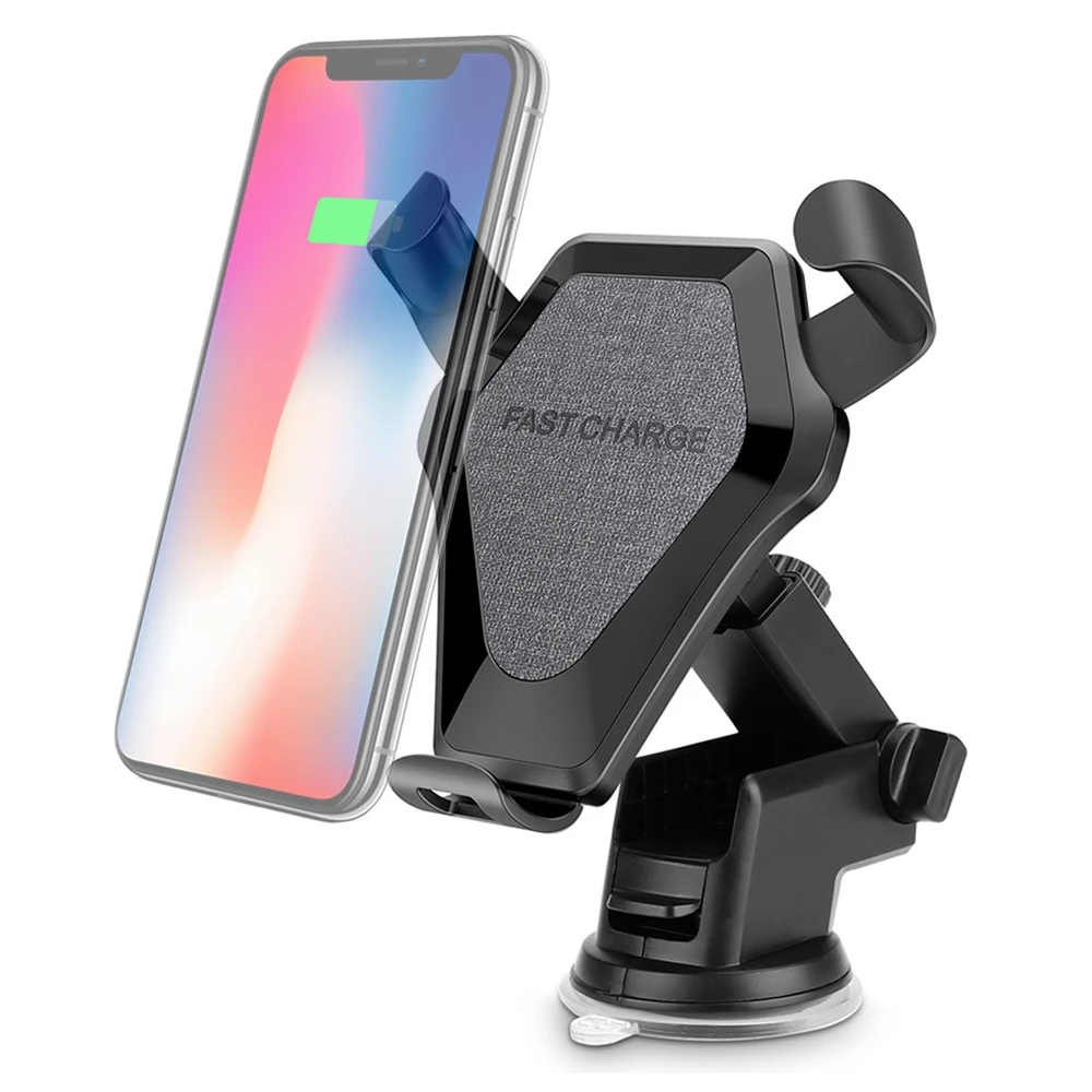 2 in 1 Qi Wireless Car Charger Holder for iPhone X 8 Samsung S9 QI