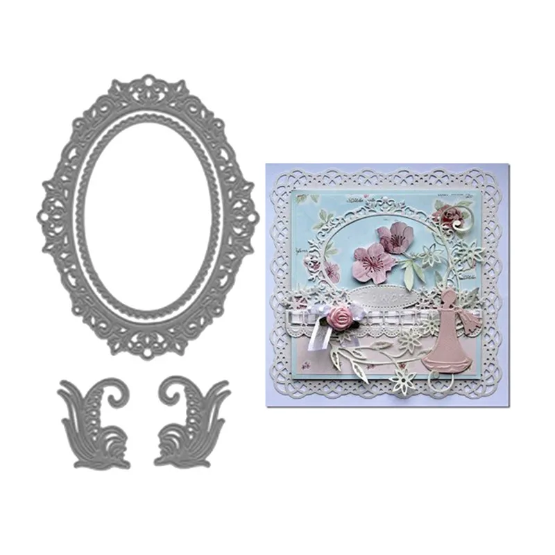 

Decor Oval Lace Frame Metal Cutting Dies for Scrapbooking New 2019 Craft Dies Cuts for Card Making Stencil Stitch Troqueles