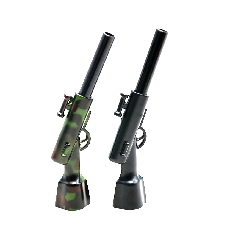 

New Creativity Gun Style Smoking Pipes Portable Metal Alloy Tobacco Weed Pipe Gift Smoke Narguile Grinder Herb Set Mouthpiece