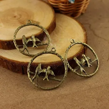 

Free shipping!!!bronze Tone swallow Charm Pendants 30x27mm