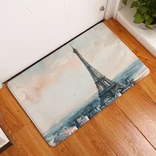 CAMMITEVER France Paris Tower Rug Area Printed Carpet Home Decor Bedroom Kitchen Floor Mats Grey Rug Tapete European Building