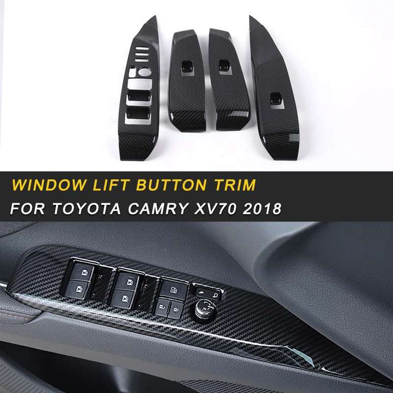 Кнопка подъема окна переключатель крышки Sitcker украшения отделка для Toyota Camry XV70 стайлинга автомобилей Авто