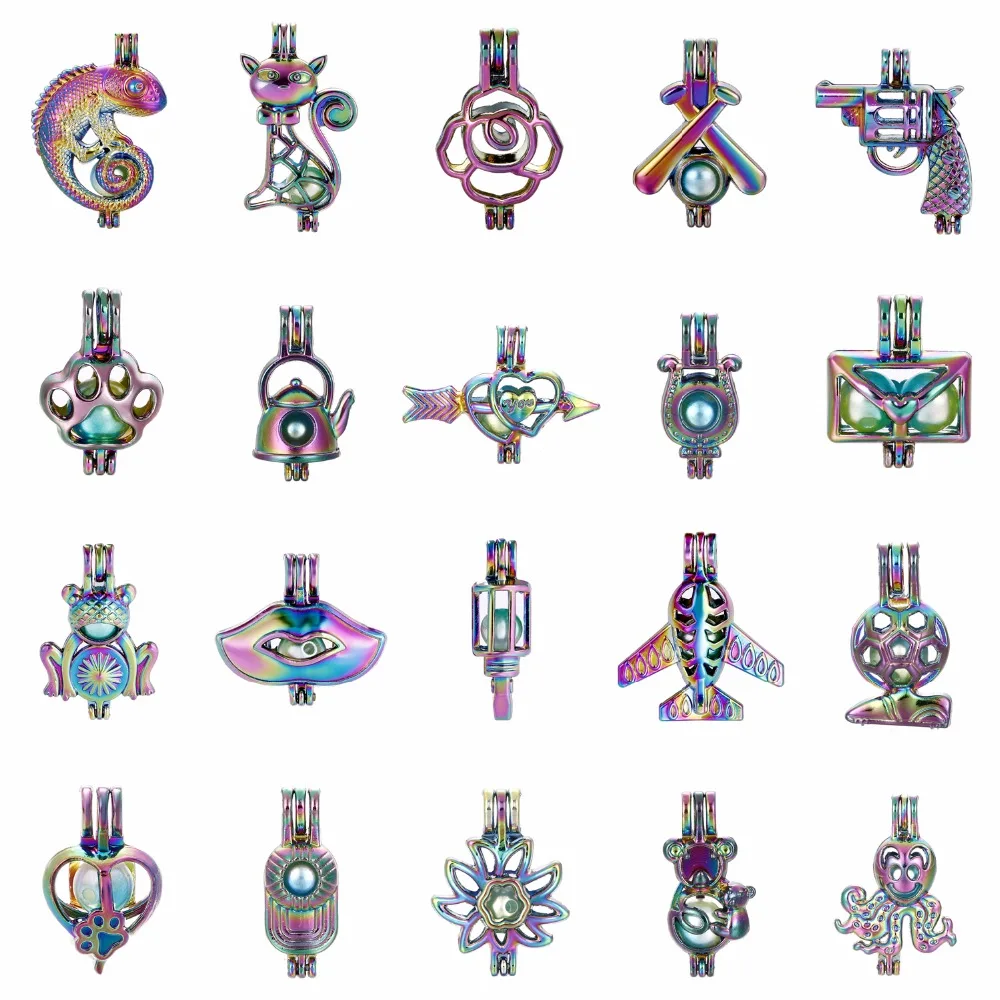 1 шт. Радужный цветной медальон с изображением медвежьей лапы кота жемчужные