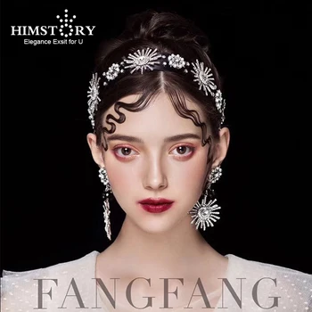 

Handmade Baroque Flannelette Headband Crystal Flower Rhinestone Bead Tiara Hair Bands Accessories Wedding Hair Jewelry Gifts