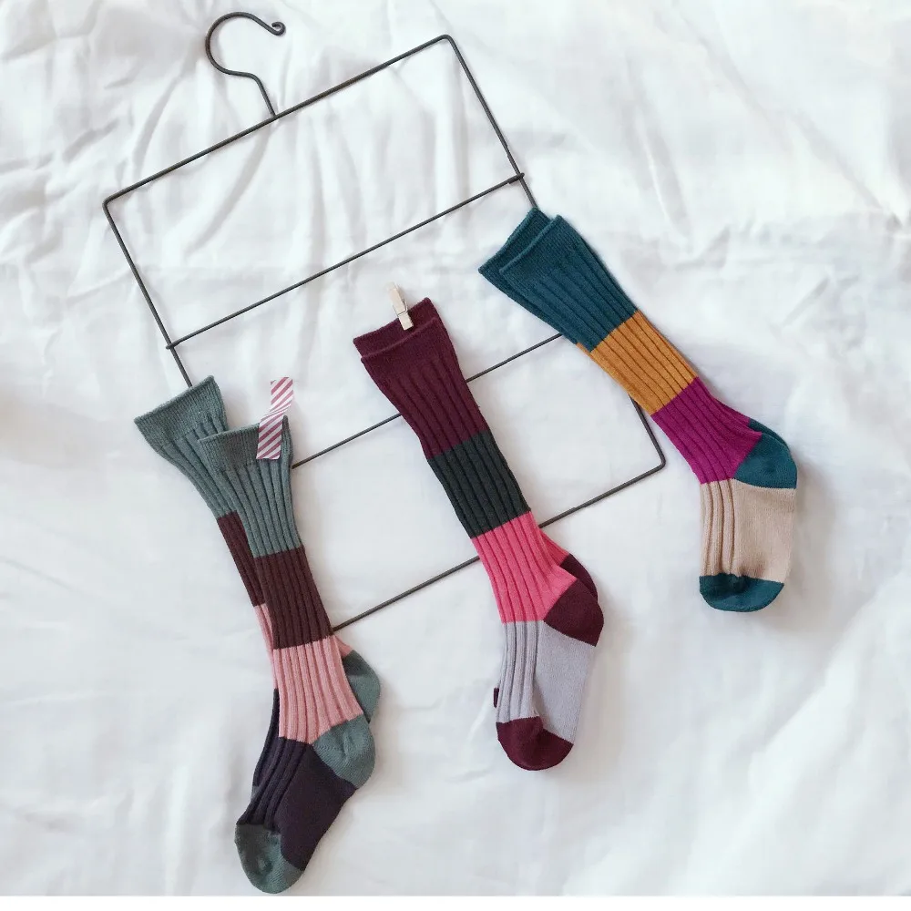 

MYUDI - 2018 Spring New Children Socks Cotton Soft Ribbed Knee High Tube Socks For Kids Boy Girl Korean Style Hot Toddler Socks