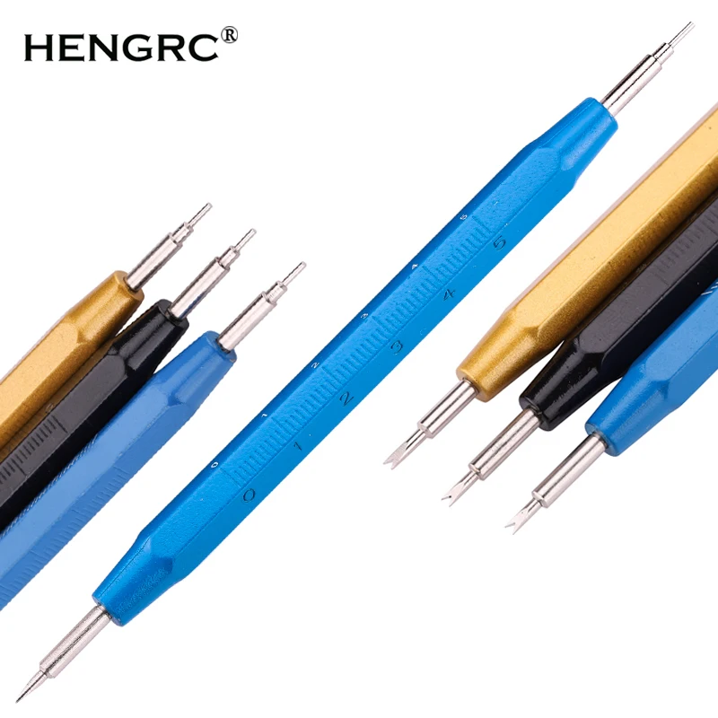 

HENGRC Watchbands Strap Buckle Spring Bar Link Pin Remover Repair Opener Measuring Tool Aluminum Alloy Professional Watch Tools