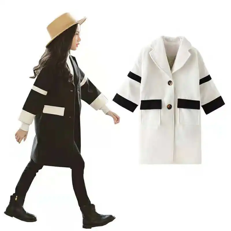 

Teenage Girls Wool Coats Winter Girls Costume Thick Plaid Jackets Children Clothing Outerwear Kids Jackets Girls Autumn Coat 10T