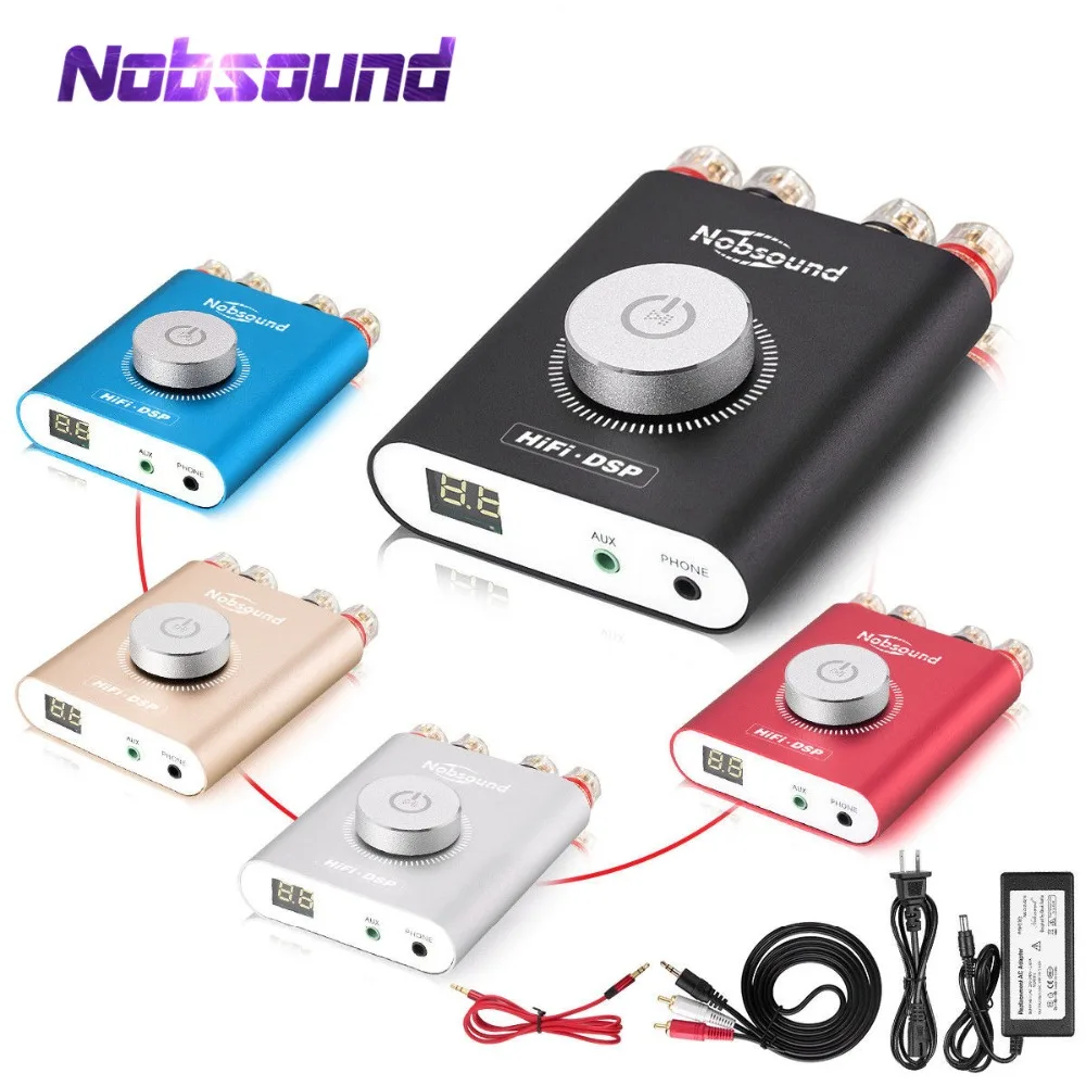 Nobsound HiFi NS-20G Мини Bluetooth 4,2 TPA3116 цифровой Мощность усилитель Hi-Fi DSP стерео усилитель для наушников 100 Вт + 100 Вт с адаптером