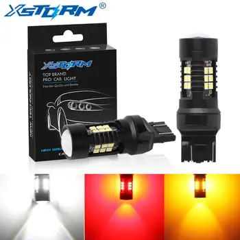 

2Pcs T20 W21W W21/5W LED 7440 7443 SRCK LED Bulb Auto Lights Bulbs Car Turn Signal Lamp Backup Reverse Light White Yellow Red