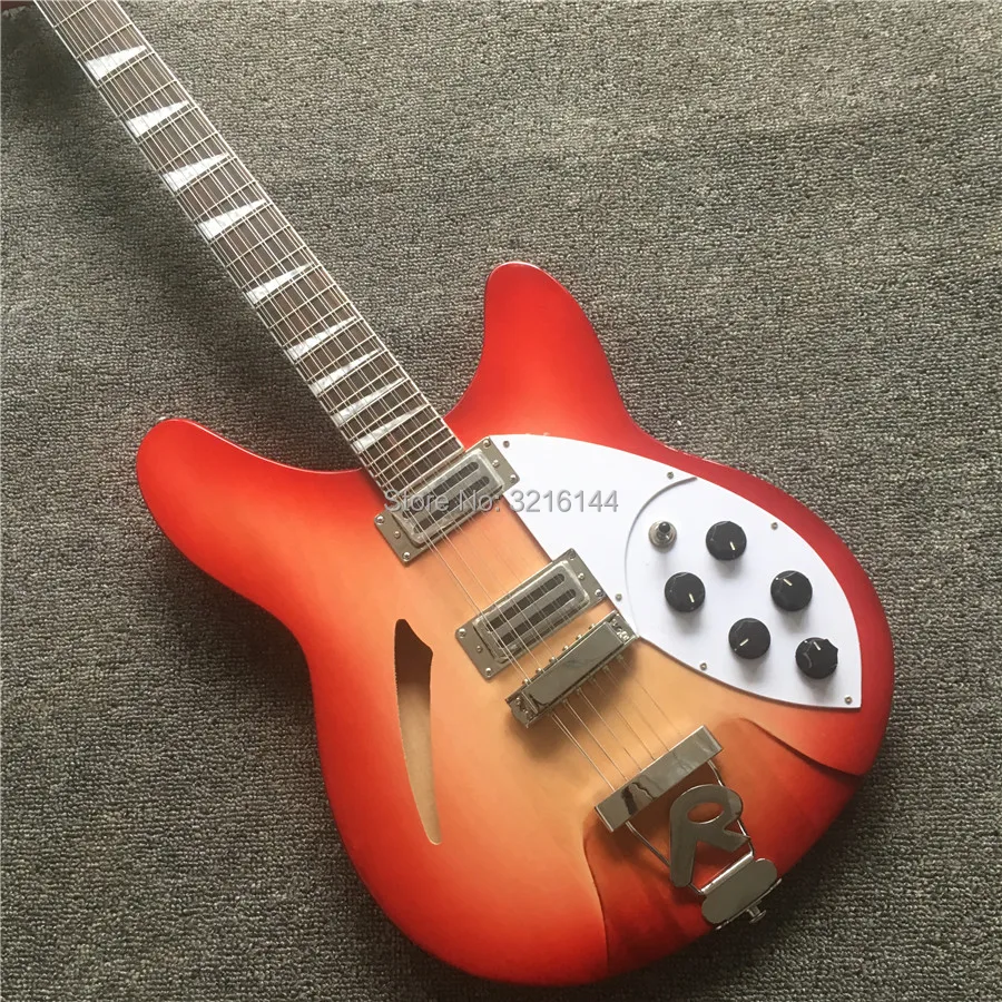

Полуполый корпус Рик 360 электрическая гитара 12 струн гитара цвета Cherry burst, все цвета доступны, оптовая продажа CS