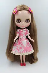 Blygirl кукла коричневый Средний волосы Blyth тело кукла Мода может изменить макияж