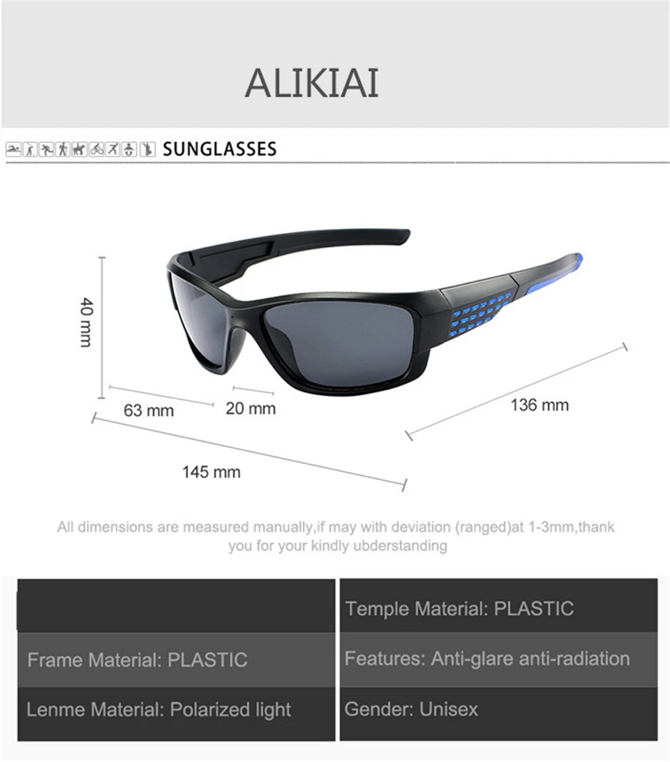 ALIKIAI 2018 luxury brand sports sunglasses men new fashion outdoor polarized sunglasses  driving travel cat eye UV400  (4)