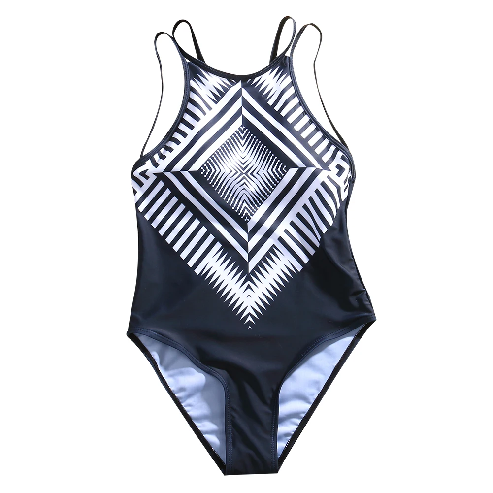 

Women Cross Strappy Hollow Backless Monkini One Piece Swimsuit