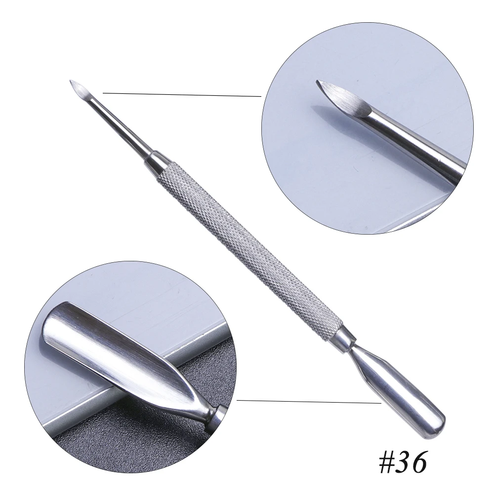 С двухконцевая стальная палочка для маникюра, кутикула, кутикула для удаления омертвевшей кожи, триммер, аксессуары для ногтей CH34-43