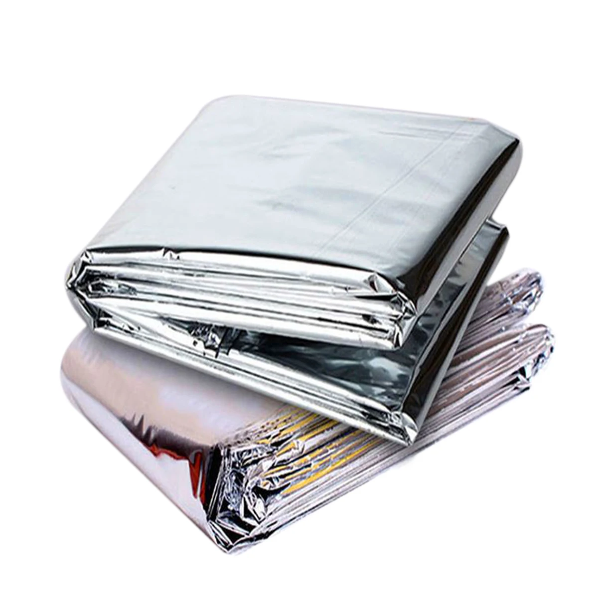 

WINOMO 2pcs 210x130cm Outdoor Survival Emergency Rescue Warm Blanket Foldable Waterproof Heat Reflective Mylar Film Thermal