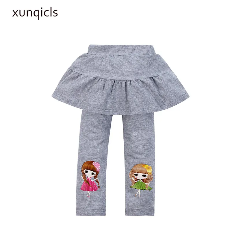 

xunqicls 2-8Y Spring Autumn Girls Leggings Baby Girls Skirt-pants Girl Printing Pants Kids Legging