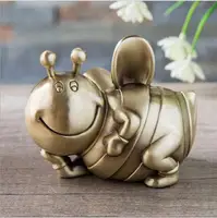 Honeybee Piggy Coin Bank, Bronze Color, Metal Child's Money Box, Saving Bank for Home, Table Decoration, SNG034, Europe 2