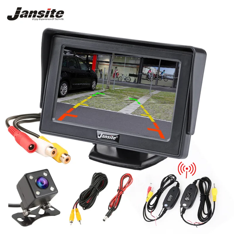 

Jansite 4.3 Inch Car monitor TFT LCD Car Rear View Monitor Parking Rearview System for Backup Camera Support VCD DVD Auto TV