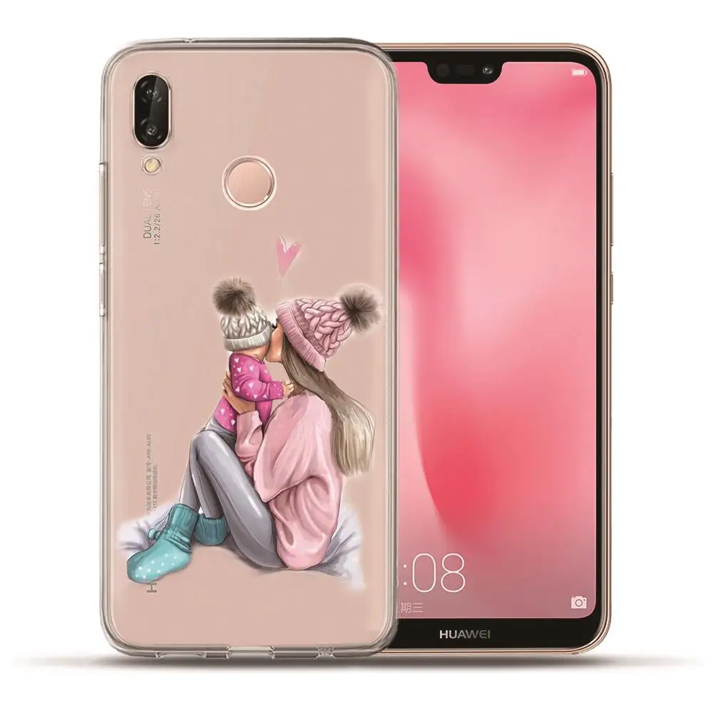 Модный телефон Super Mom baby girl для huawei P20 Lite Pro P10 Plus P8 P9 Lite P Smart honor 9 6A 6X семейный чехол Etui - Цвет: 15