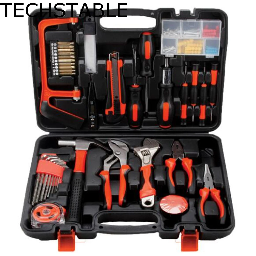 

TECHSTABLE 100 Pcs Robust lightweight Universal Multi-functional Precision Maintenance Repair Hardware sets Home Tools