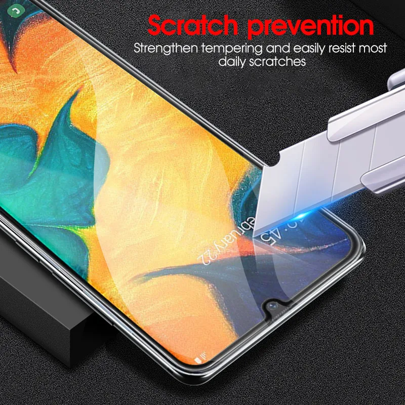 Закаленное стекло 2 в 1 9D для Samsung A50 защита экрана и камеры Защитное защитная