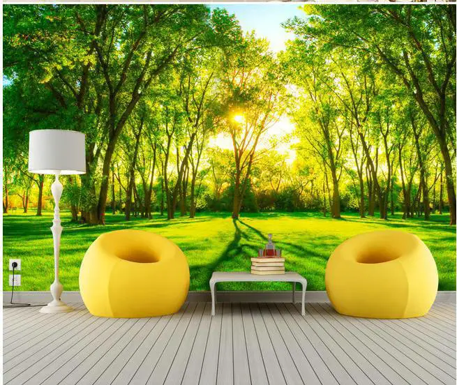 New large wallpaper Custom wallpaper Green forest landscape mural wall