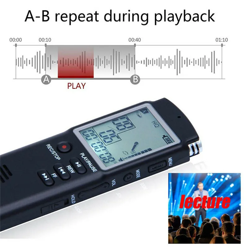 64G Voice Activated Mini Digital Sound Audio Recorder Dictaphone MP3 Player Portable Digital Voice Recorders 64G Voice Activated Mini Digital Sound Audio Recorder Dictaphone MP3 Player Portable Digital Voice Recorders