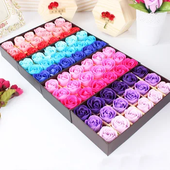 

Surprise gift 18Pcs Rose Flower Heart Scented Petal Bath Body Soap Wedding Party Gift Creative Valentine's Day gift