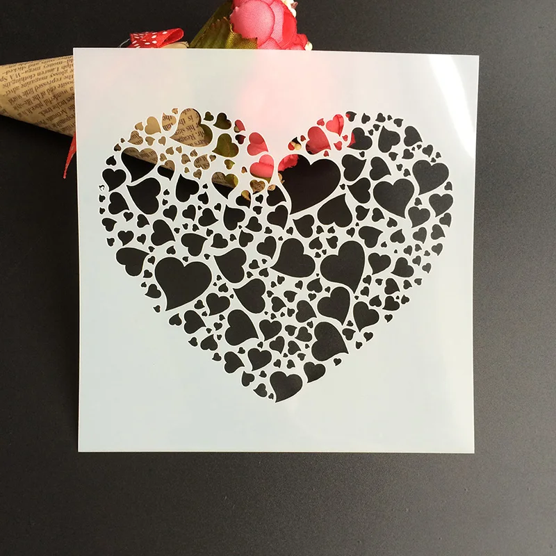 

1Pcs 13*13cm Scapbook Stencil Cake Decorating Tool scrapbooking DIY Decorating Stencil Fondant Pattern Printing Spray Template