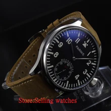 Мужские механические часы Parnis 44 мм с черным циферблатом 6498