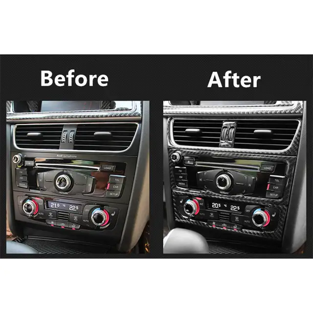 Online Shop Carbon Fiber Interior Control Cd Panel Cover Trim For