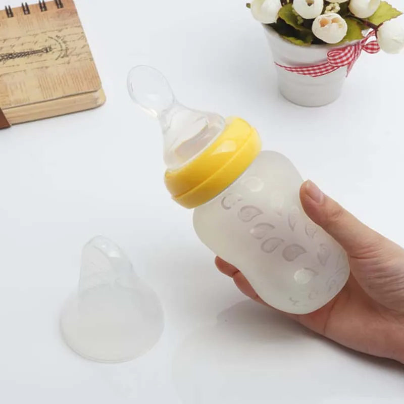 2 в 1 силиконовая детская бутылка с ложкой 180 мл|feeding bottle|milk feeding bottlesfeeding milk bottle |