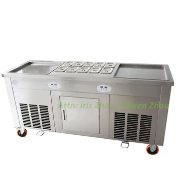 

Thailand style RL-S2+10 fried ice cream machine double square pan with video