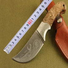 

Outdoor copper head + white color wood knife Shank mult function rhinoceros 440C folding knife high hardness survival knife