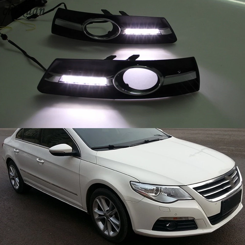 

CSCSNL 1 Set 12v LED For Volkswagen VW Passat CC 2009 2010 2011 2012 2013 DRL Daytime Running Lights ABS Fog Lamp Cover