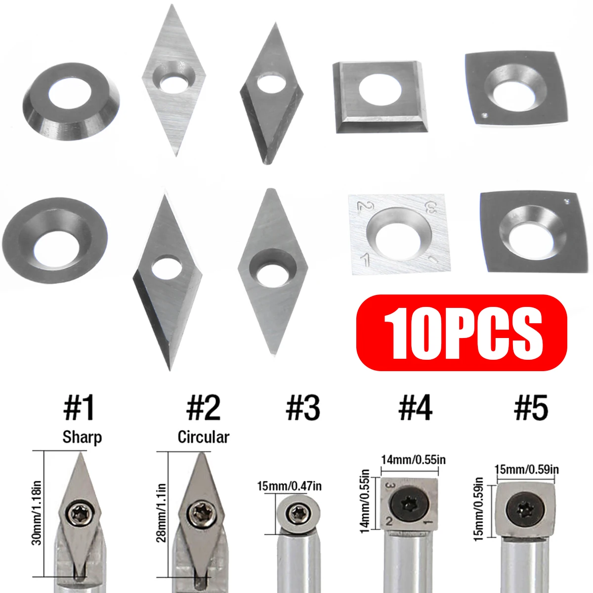 10 pçsset Lâminas de Diamante Quadrado Redondo