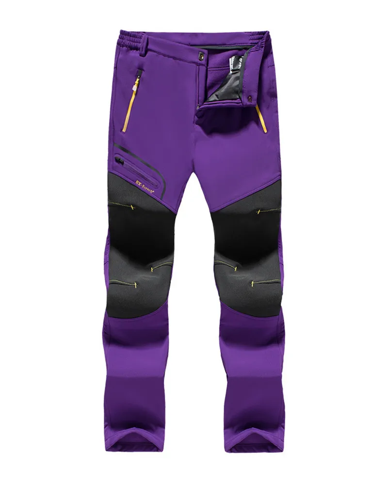 WOLFONROAD флисовые термостойкие водонепроницаемые штаны для походов, походов, кемпинга, рыбалки, походов, лыжных штанов, L-LZCQ-01 - Цвет: Women purple