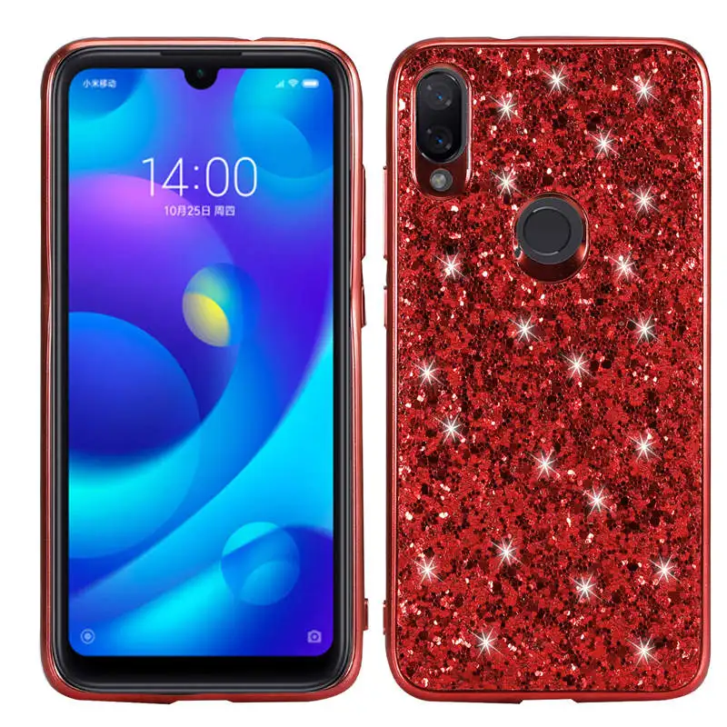 Чехол для телефона Xiaomi Mi Play силиконовый чехол с блестками и кристаллами мягкий из