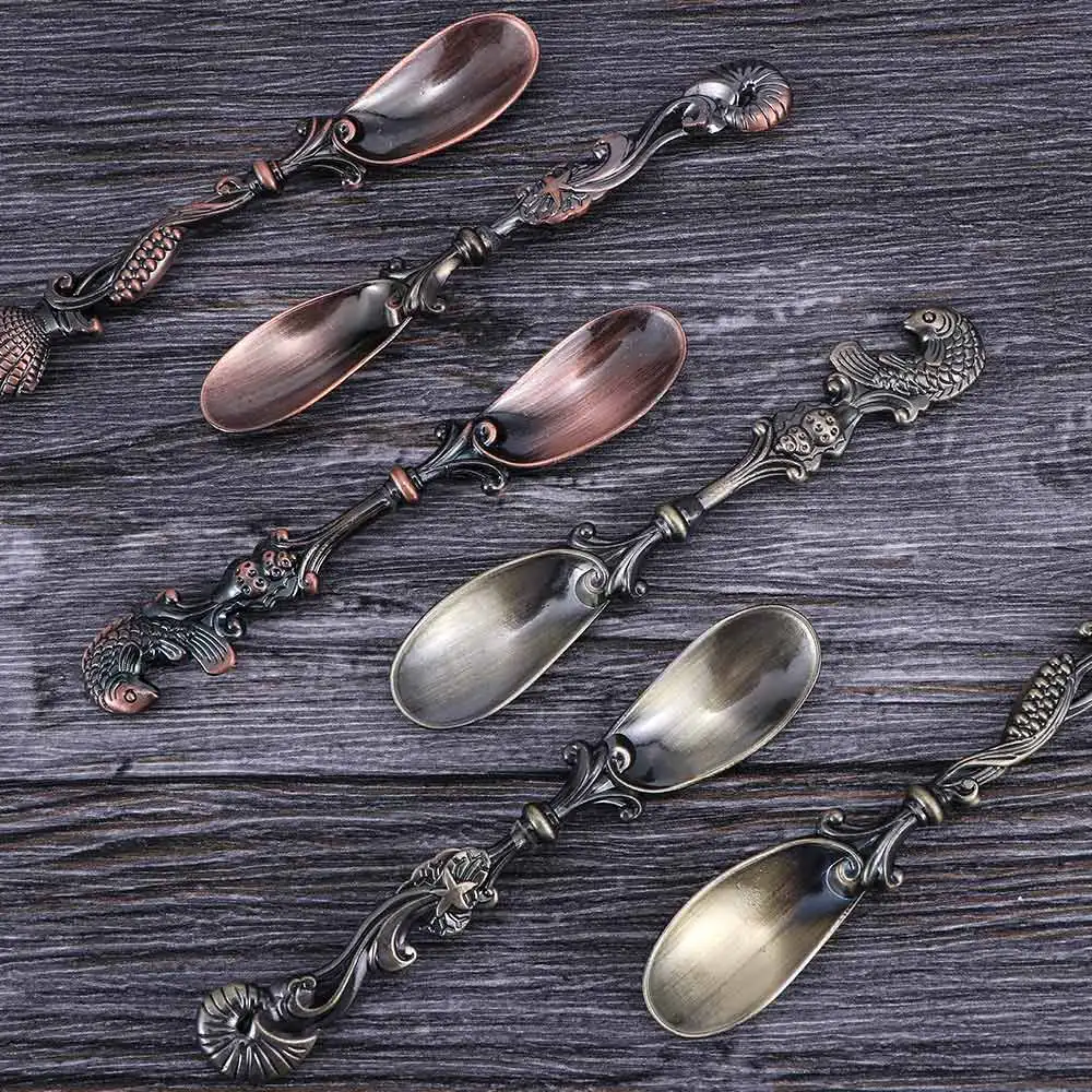 

Spoon Zinc Alloy Retro Ocean Shell-Shaped Coffee Tea Snacks Sugar Spoons Kitchen Cutlery Gadget Flatware Tableware 3 Pcs/Set