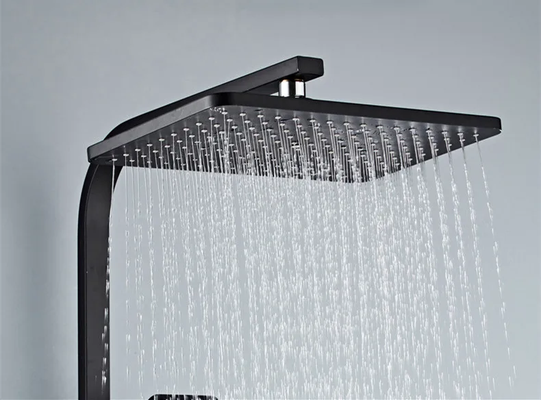 Senducs Interlligent черный золотой душевой набор дождевая ванная душевая система температурный дисплей цифровой душевой набор