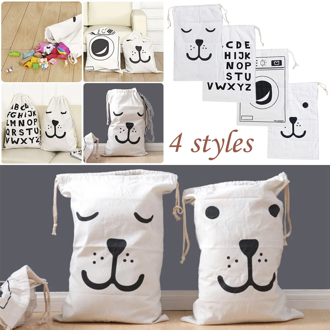 كبيرة الكرتون الرباط الاطفال لعبة حقيبة التخزين الطفل الملابس الملابس حقيبة الغسيل الأطفال غرفة المنظم الحقيبة