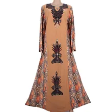 Muslim Kaftan Abaya Islamic Clothes for Women Luxury Beads Design Dubai Kaftan Khaki MT542