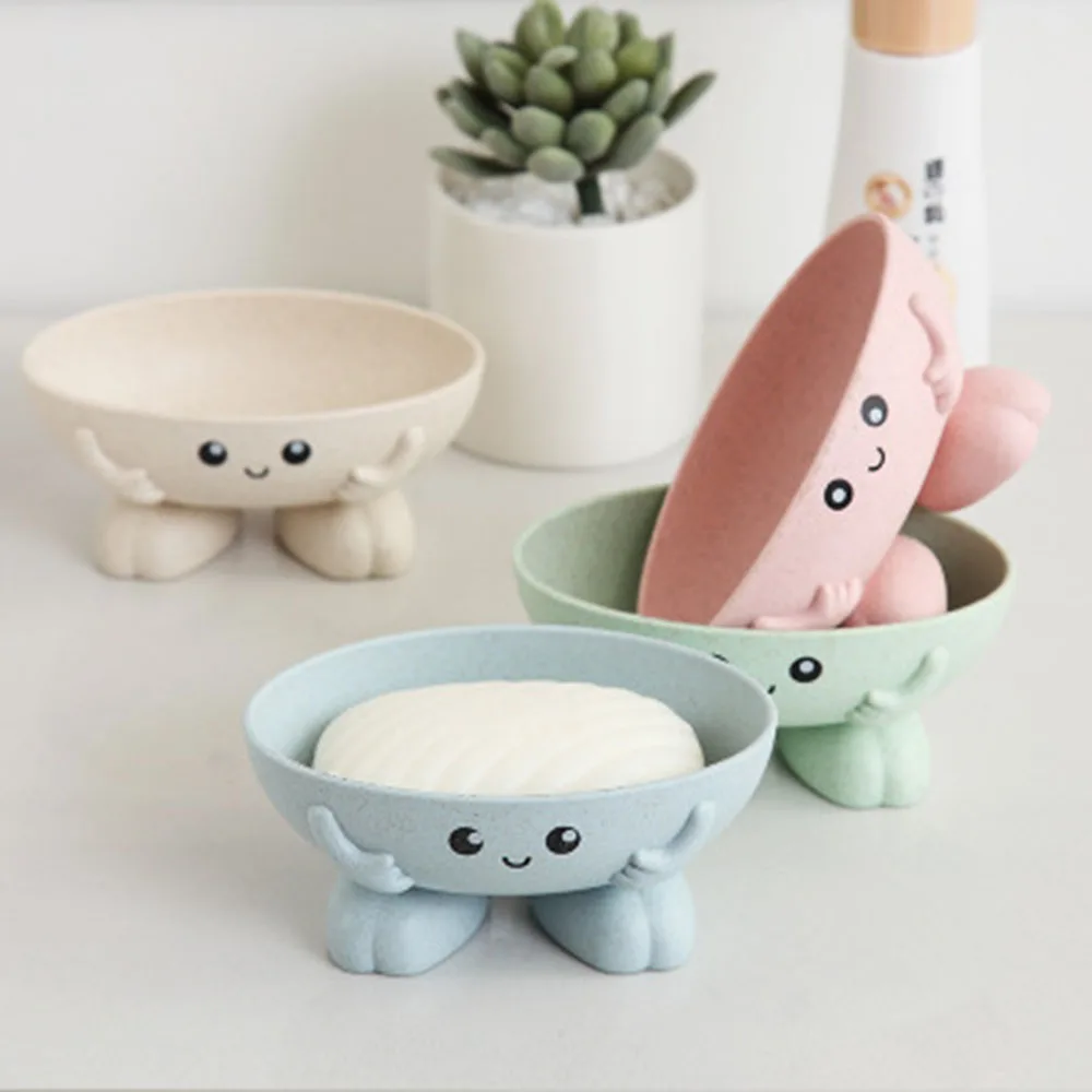 

1Pc Cartoon Shape Soap Box with Cover Draining Practical Easy Clean Soap Dish Storage Plate Tray Holder Case
