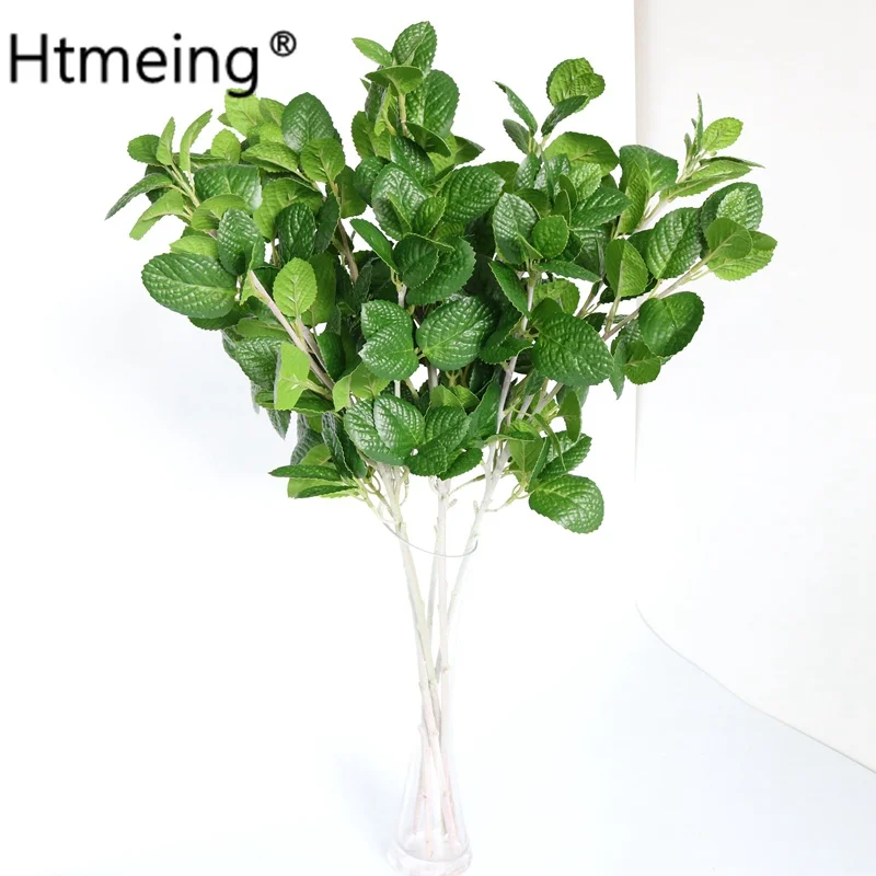 Artificial Peppermint Leaf Bunch Simulation green Leaves branches Mint Greenery Decorative Home Wedding Party Decorations Tree