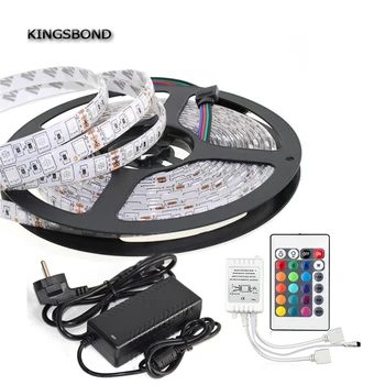 

Freeshipping Waterproof LED Strip Light RGB5050 IP65 RGB DC12V IP65 SMD5050 Led strip with remote control 12V 6A Power Adapter