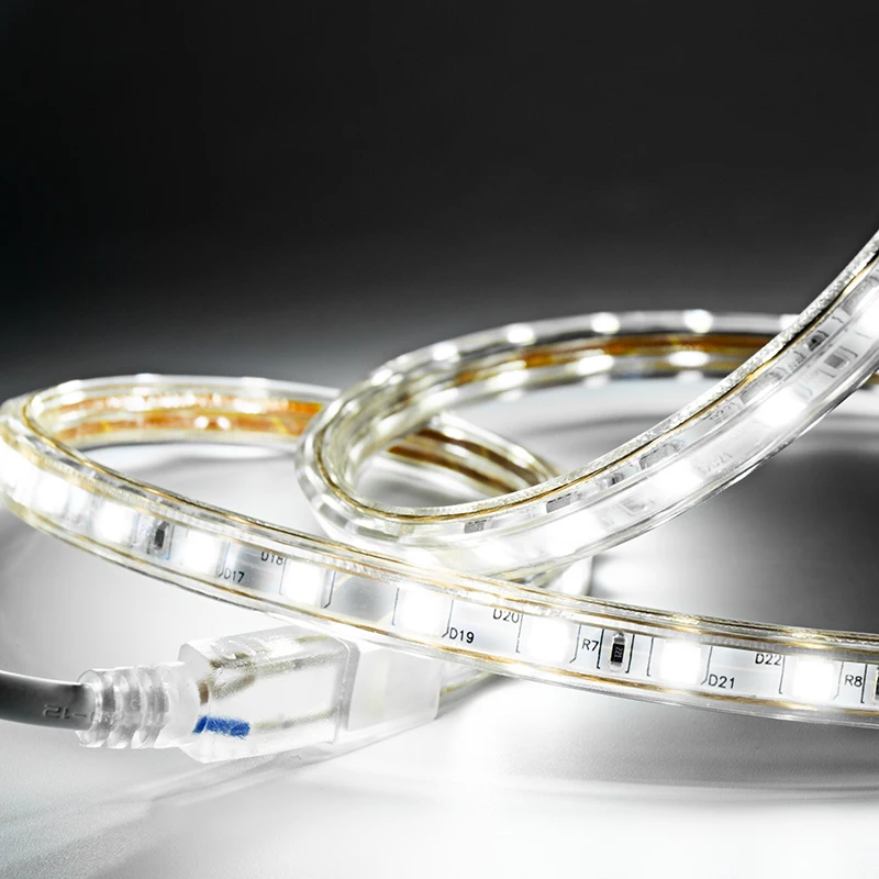 Светодиодный прожектор SMD5050 2 м 3 4 5 10 220 В IP65 водонепроницаемый 60 светодиодов/м