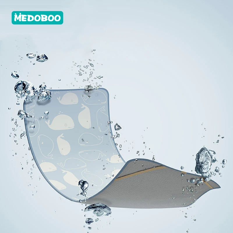 Medoboo الطفل الجليد الحرير الألياف سرير حصيرة الصيف الوليد تنفس بساط صغير منعش فراش طباعة قابل للغسل الرضع سرير طفل في سن المشي تحت وسادة