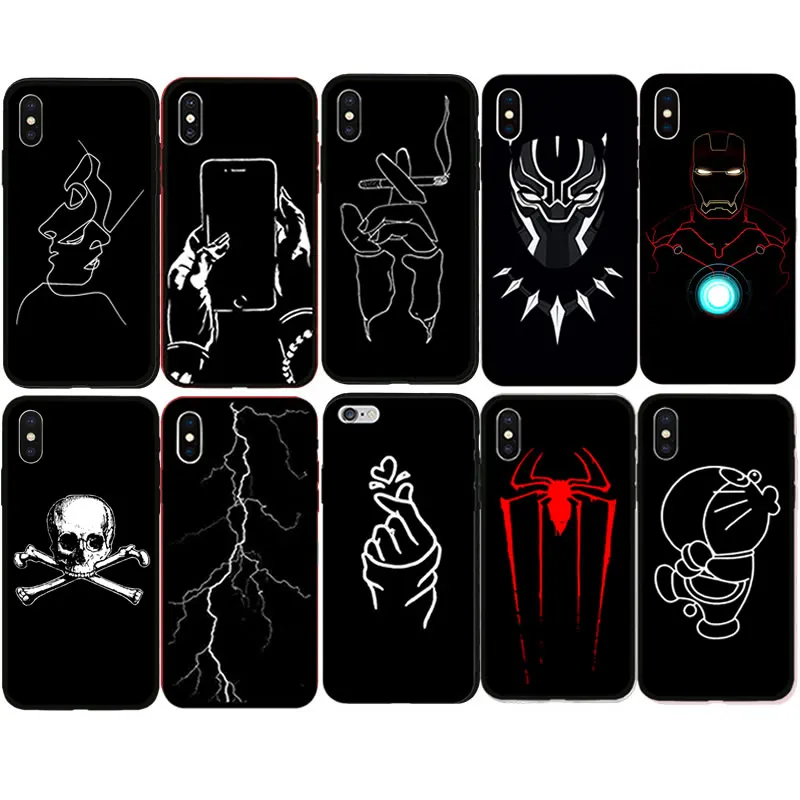 

Fashion Love Heart Back Cover For iPhone X XR XS Max 7 6 6S Plus 5 5S SE Phone Case Soft TPU Cases Coque For iPhone 8 8 Plus